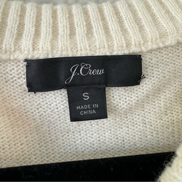 J. Crew Cream Jeweled Rhinestone Wool Pullover Sweater Size Small - Picture 5 of 6